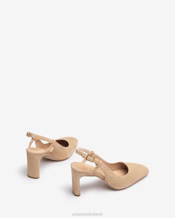 Unisa 02B0536 vierkante teen sling terug vrouwen beige