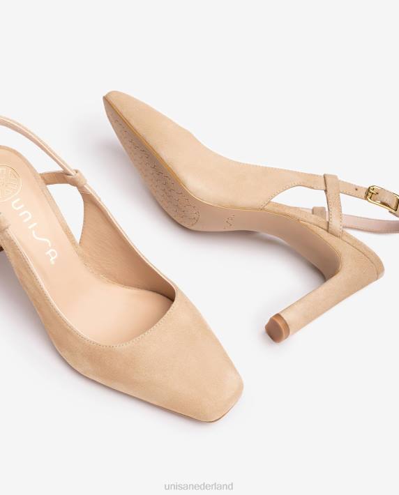 Unisa 02B0536 vierkante teen sling terug vrouwen beige