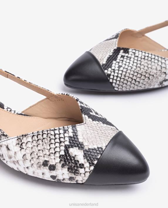 Unisa 02B0537 tweekleurige platte slingback schoen vrouwen bevallig