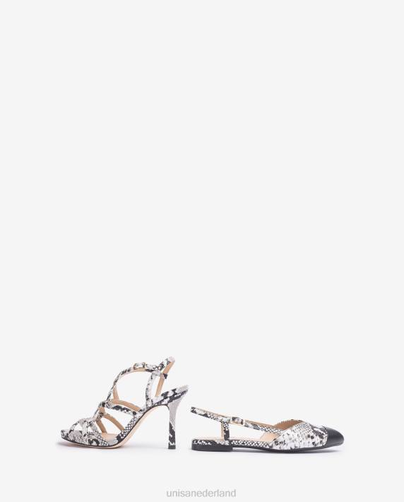 Unisa 02B0537 tweekleurige platte slingback schoen vrouwen bevallig
