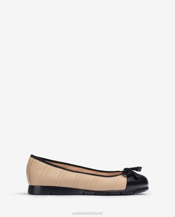 Unisa 02B01264 gewatteerde ballerinaschoen vrouwen beige