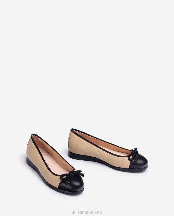 Unisa 02B01264 gewatteerde ballerinaschoen vrouwen beige