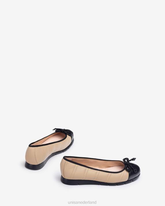 Unisa 02B01264 gewatteerde ballerinaschoen vrouwen beige