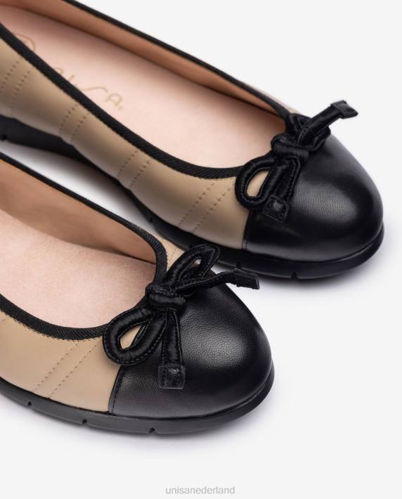 Unisa 02B01264 gewatteerde ballerinaschoen vrouwen beige