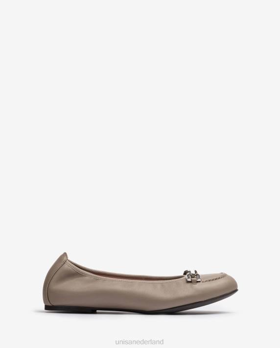 Unisa 02B01268 ballerinaschoen met bies vrouwen bruin