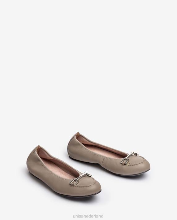 Unisa 02B01268 ballerinaschoen met bies vrouwen bruin