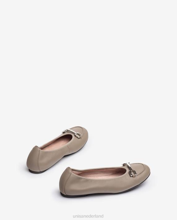 Unisa 02B01268 ballerinaschoen met bies vrouwen bruin