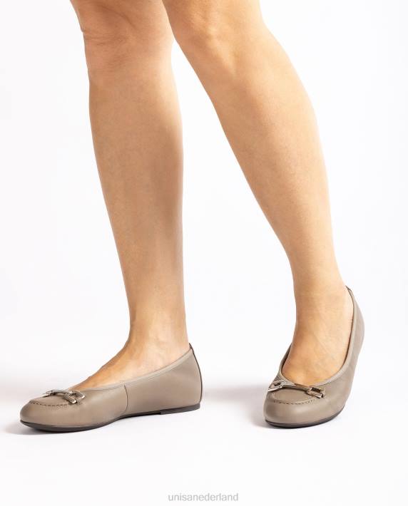Unisa 02B01268 ballerinaschoen met bies vrouwen bruin