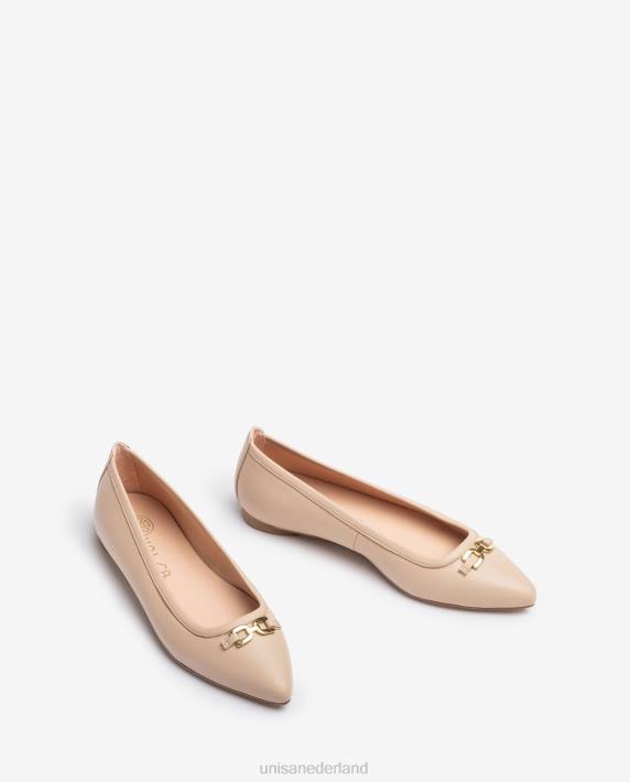 Unisa 02B0632 ballerinaschoen met spitse neus vrouwen beige