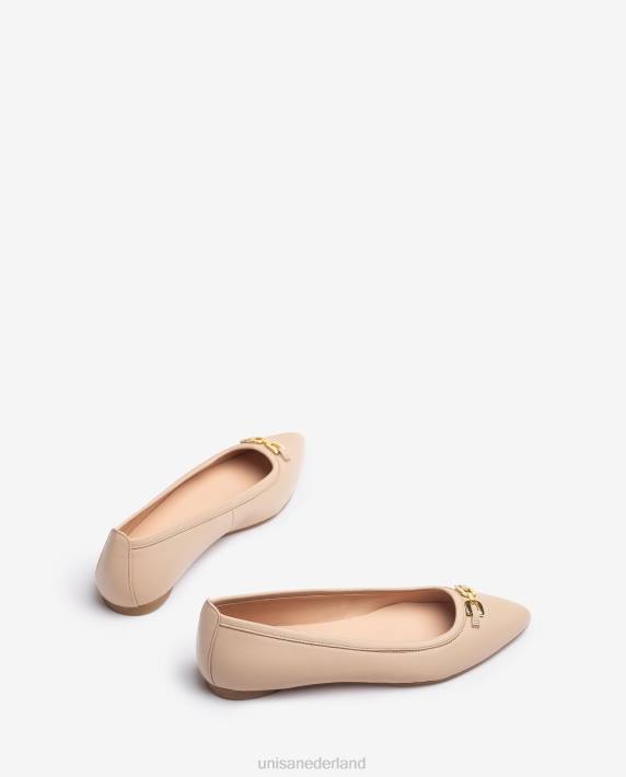 Unisa 02B0632 ballerinaschoen met spitse neus vrouwen beige