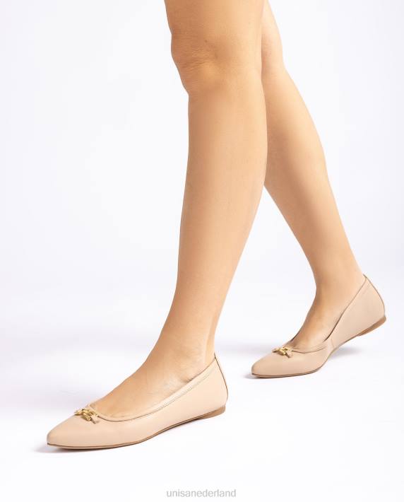 Unisa 02B0632 ballerinaschoen met spitse neus vrouwen beige