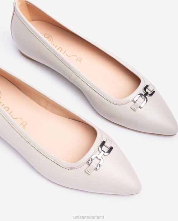 Unisa 02B0634 ballerinaschoen met spitse neus vrouwen beige