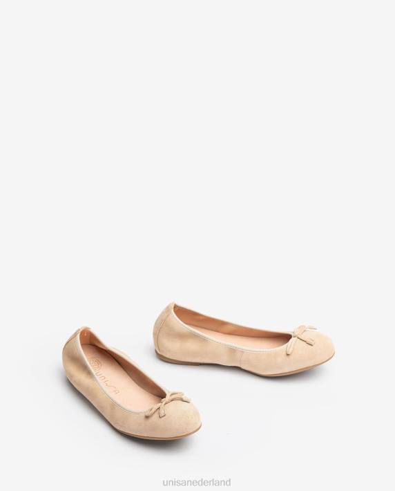 Unisa 02B0637 ballerinaschoen met ronde neus vrouwen beige