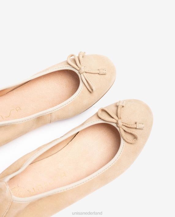 Unisa 02B0637 ballerinaschoen met ronde neus vrouwen beige