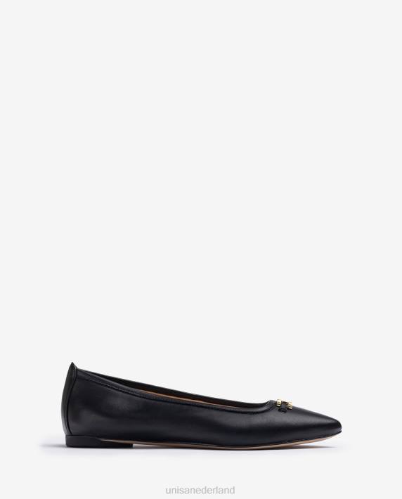 Unisa 02B0639 ballerinaschoen met spitse neus vrouwen zwart