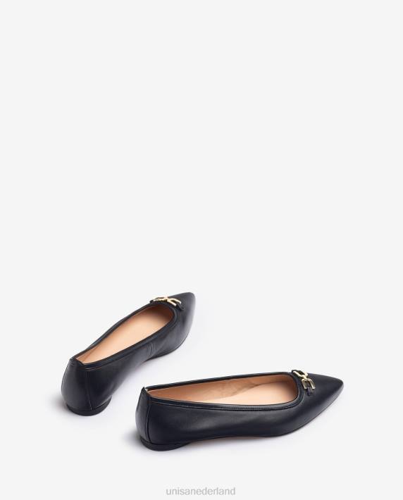 Unisa 02B0639 ballerinaschoen met spitse neus vrouwen zwart