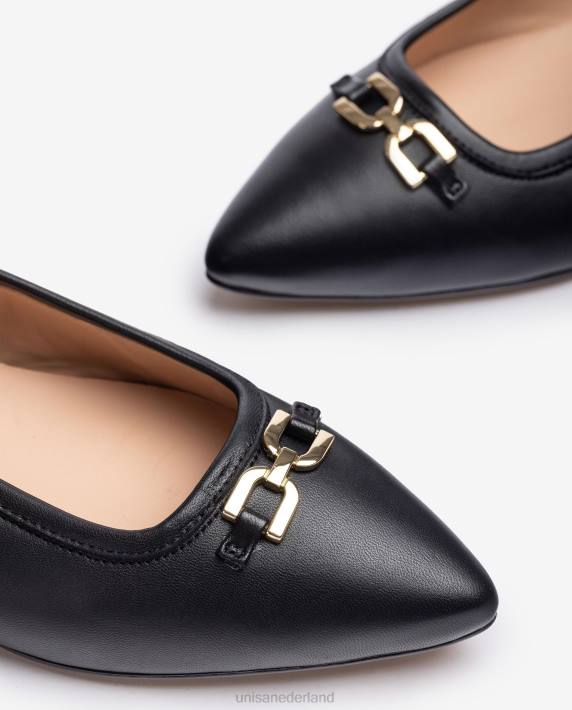 Unisa 02B0639 ballerinaschoen met spitse neus vrouwen zwart