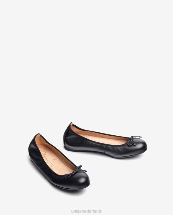 Unisa 02B0641 ballerinaschoen met ronde neus vrouwen zwart