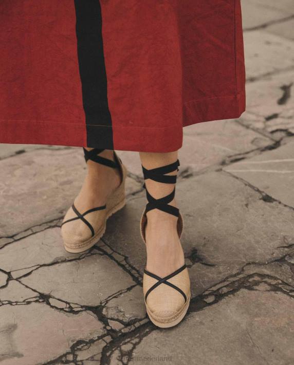 Unisa 02B01320 espadrille gemaakt van raffia en leer vrouwen bevallig