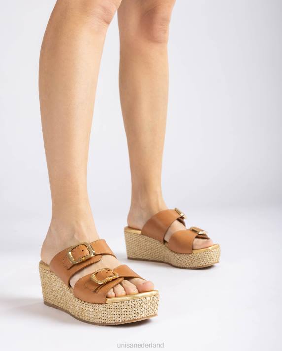 Unisa 02B0148 sandaaltje met bandjes en gesp vrouwen bruin