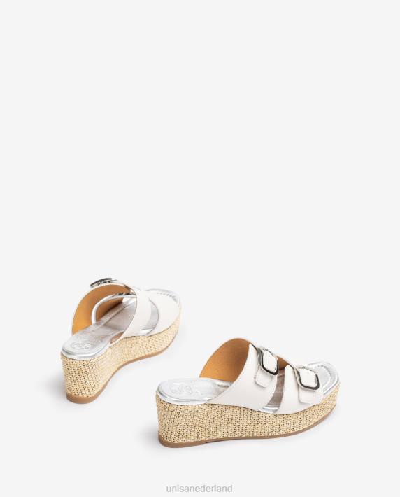 Unisa 02B0149 sandaaltje met bandjes en gesp vrouwen wit