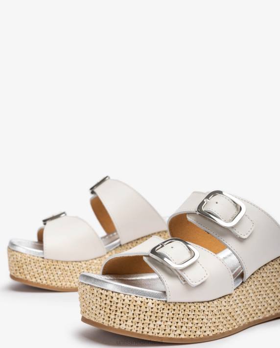 Unisa 02B0149 sandaaltje met bandjes en gesp vrouwen wit