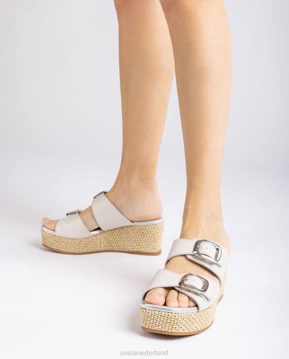 Unisa 02B0149 sandaaltje met bandjes en gesp vrouwen wit