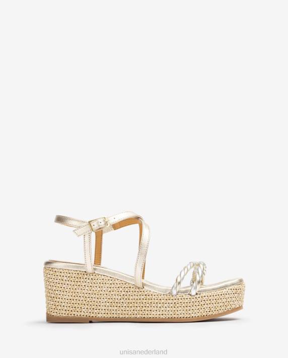 Unisa 02B0160 sandaal met blokhak en spiraalbandjes vrouwen mode