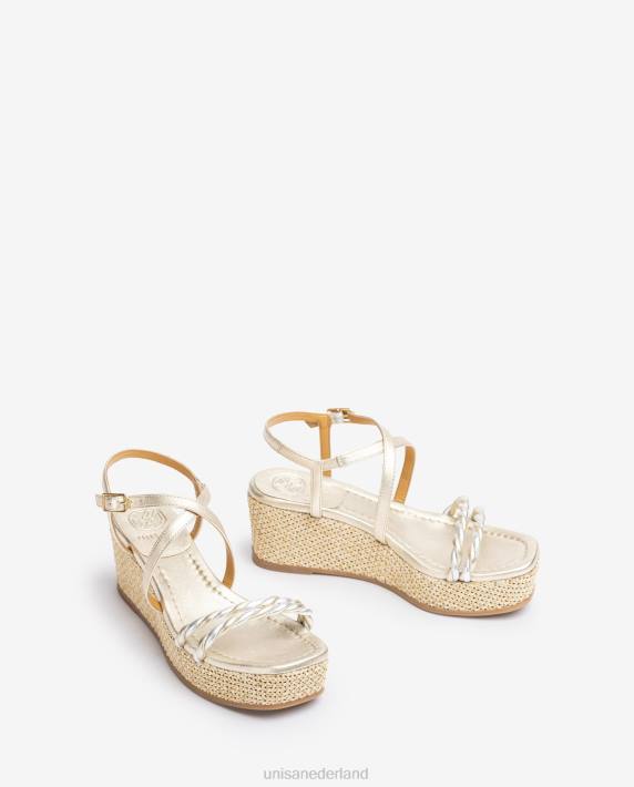 Unisa 02B0160 sandaal met blokhak en spiraalbandjes vrouwen mode