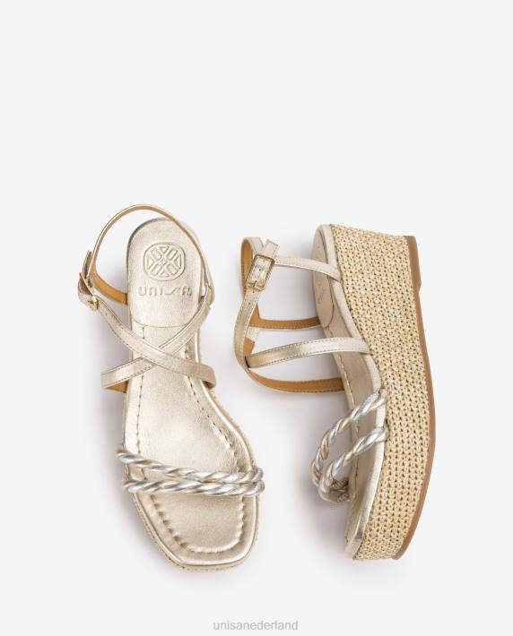 Unisa 02B0160 sandaal met blokhak en spiraalbandjes vrouwen mode