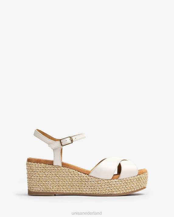 Unisa 02B0167 sandaal met blokhak van raffia vrouwen mode