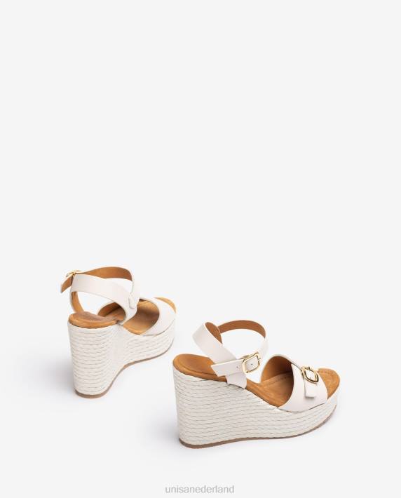 Unisa 02B0189 hoge sleehak sandaal vrouwen wit
