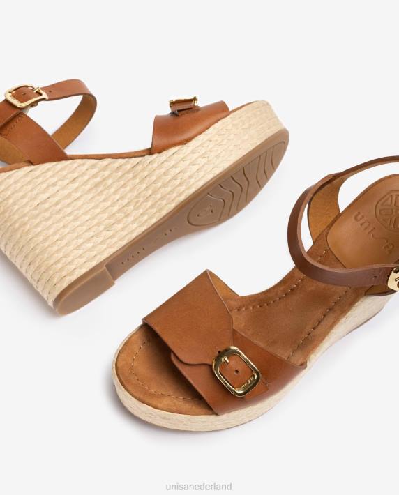 Unisa 02B0190 hoge sleehak sandaal vrouwen bruin