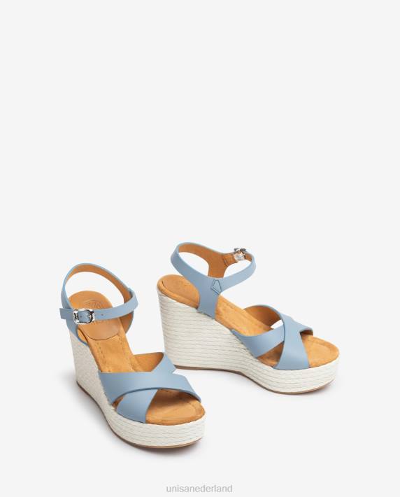 Unisa 02B0191 hoge sleehak sandaal vrouwen blauw