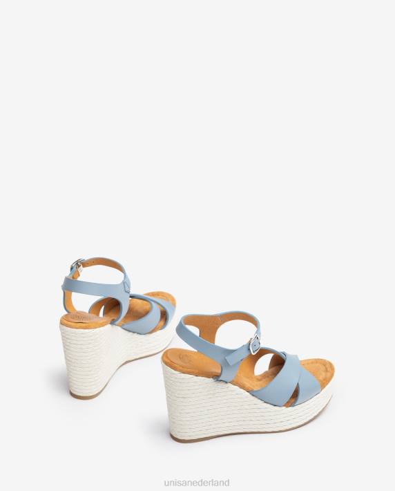 Unisa 02B0191 hoge sleehak sandaal vrouwen blauw