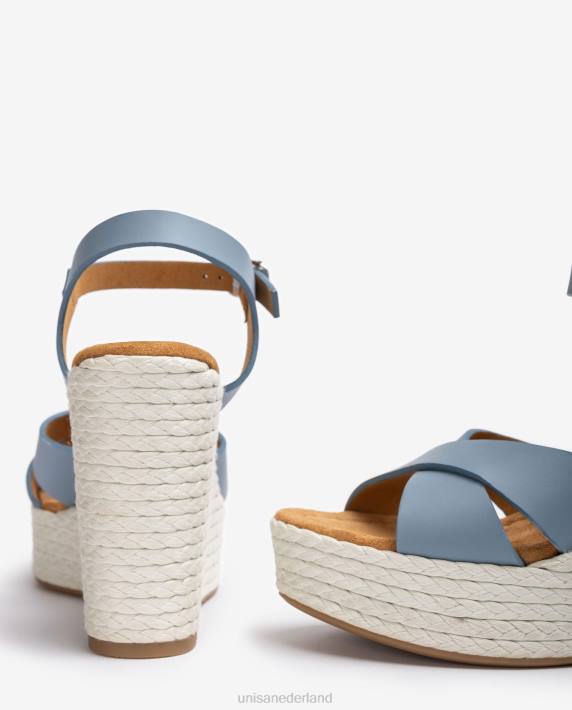 Unisa 02B0191 hoge sleehak sandaal vrouwen blauw