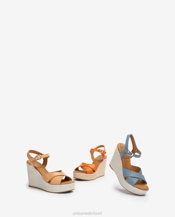 Unisa 02B0191 hoge sleehak sandaal vrouwen blauw