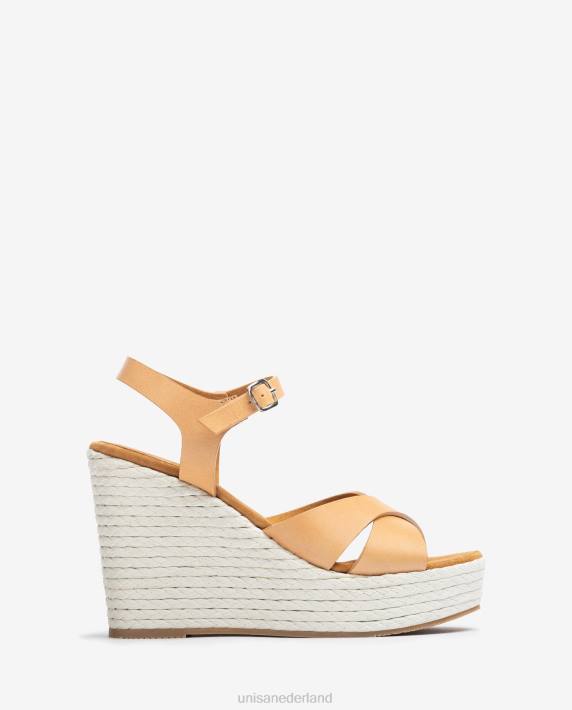 Unisa 02B0193 hoge sleehak sandaal vrouwen bruin