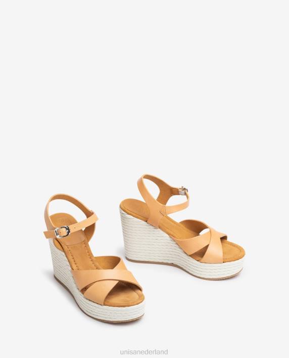 Unisa 02B0193 hoge sleehak sandaal vrouwen bruin