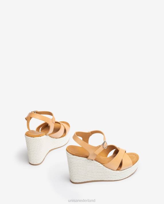 Unisa 02B0193 hoge sleehak sandaal vrouwen bruin