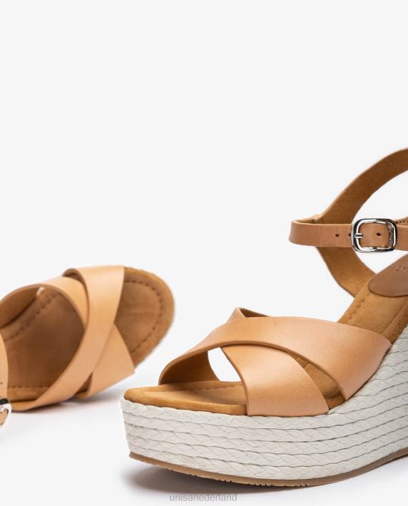 Unisa 02B0193 hoge sleehak sandaal vrouwen bruin