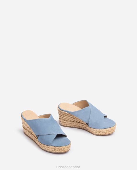 Unisa 02B0297 brede sandaal met gekruiste bandjes vrouwen mode