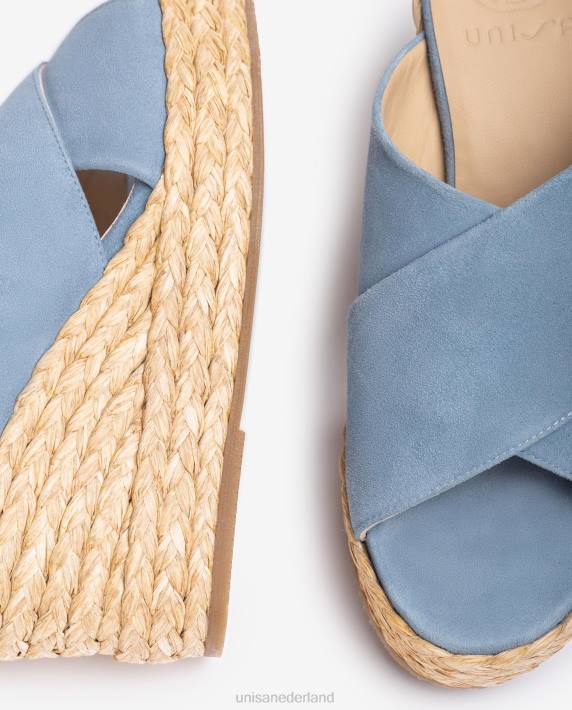 Unisa 02B0297 brede sandaal met gekruiste bandjes vrouwen mode