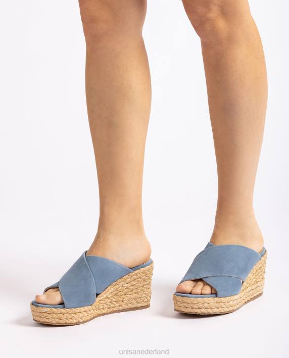 Unisa 02B0297 brede sandaal met gekruiste bandjes vrouwen mode