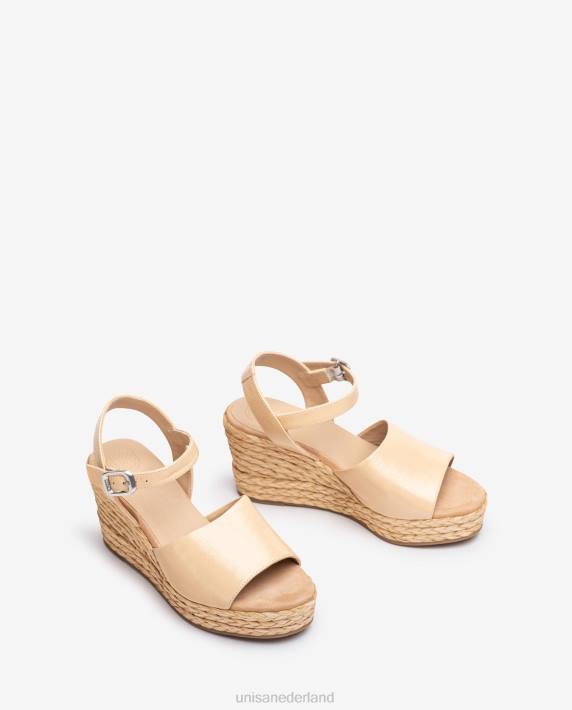 Unisa 02B0298 brede vamp en jute sandaal vrouwen roze