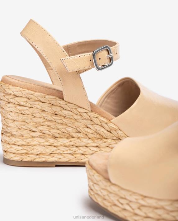 Unisa 02B0298 brede vamp en jute sandaal vrouwen roze