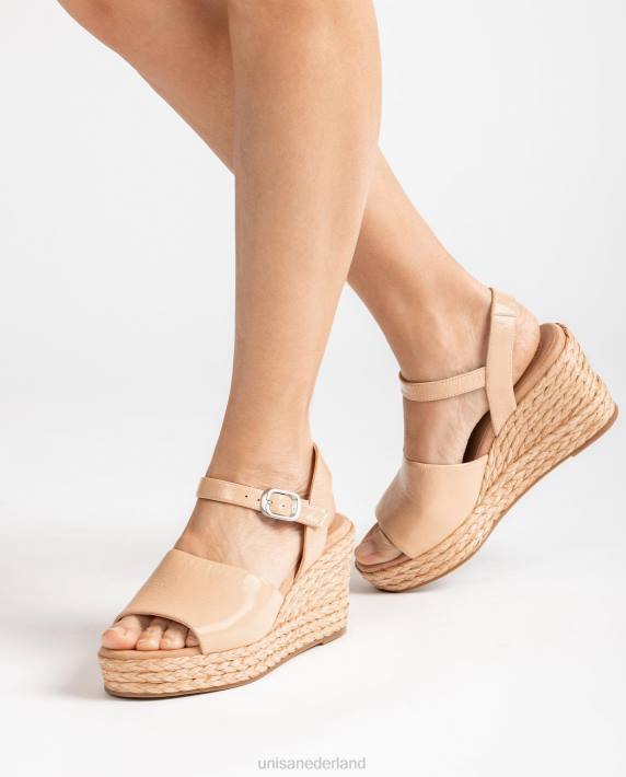 Unisa 02B0298 brede vamp en jute sandaal vrouwen roze