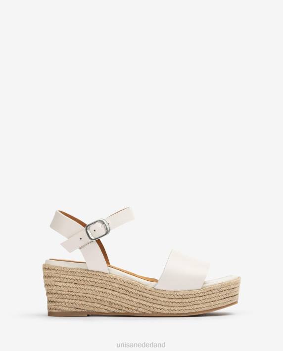 Unisa 02B0331 jute blok sandaal vrouwen wit
