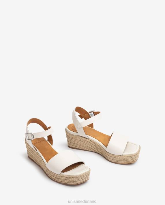 Unisa 02B0331 jute blok sandaal vrouwen wit