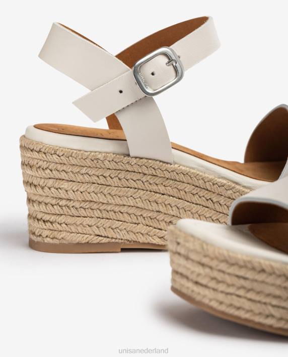 Unisa 02B0331 jute blok sandaal vrouwen wit